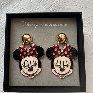 DISNEY BAUBLEBAR MINNIE MOUSE LARGE BLUSHING EARRINGS